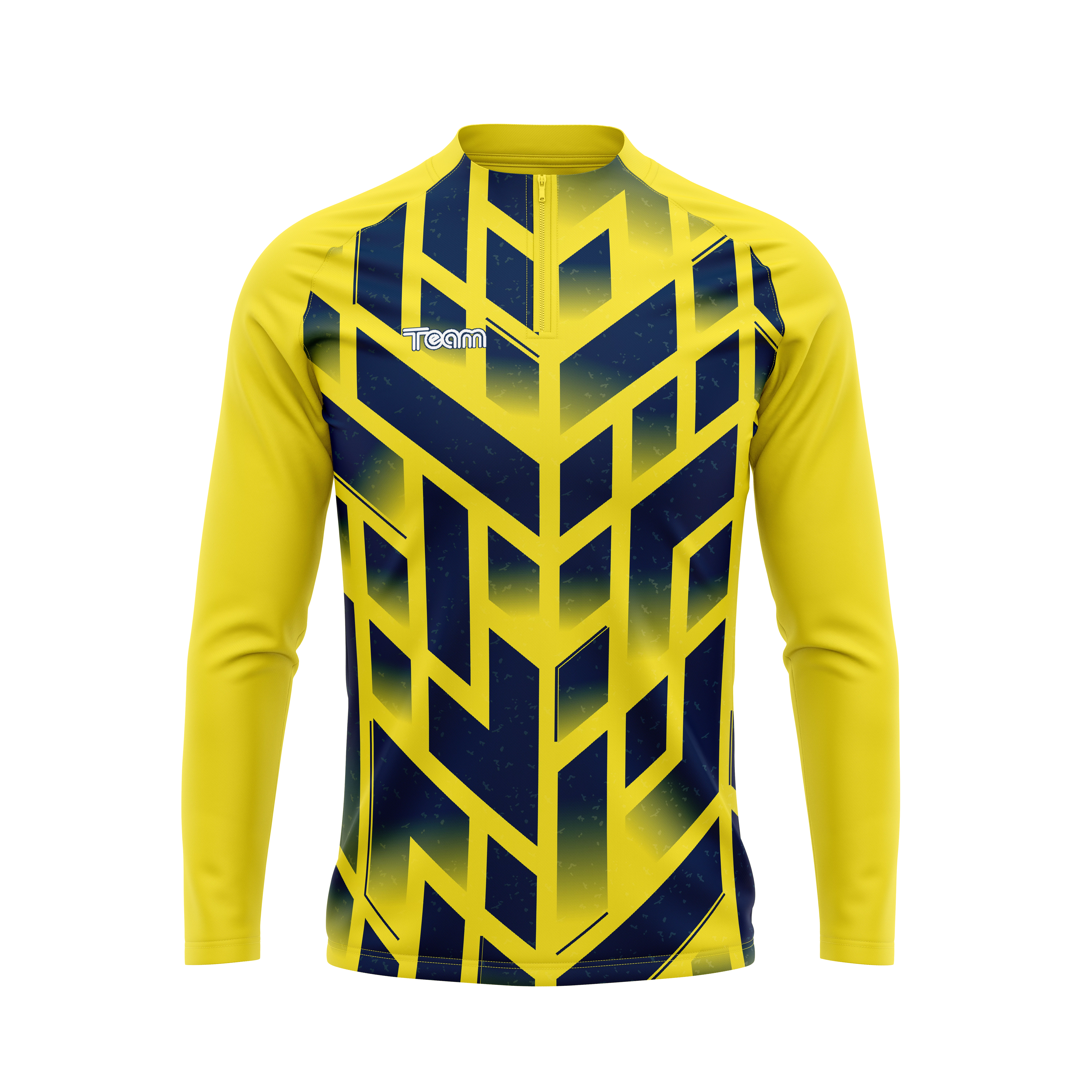 Bluza antrenament 3D galben-navy fata