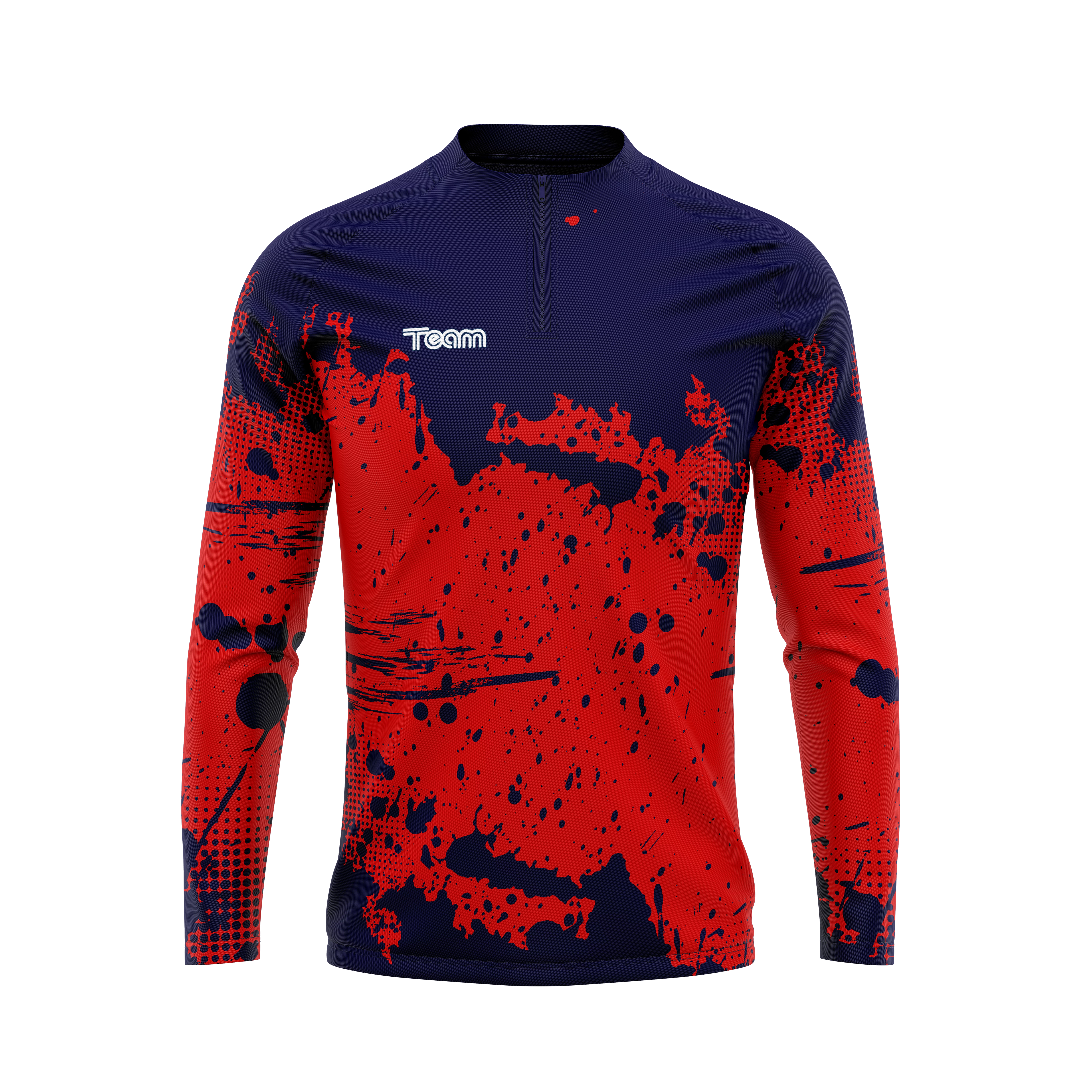 Bluza antrenament 3D navy-rosu fata