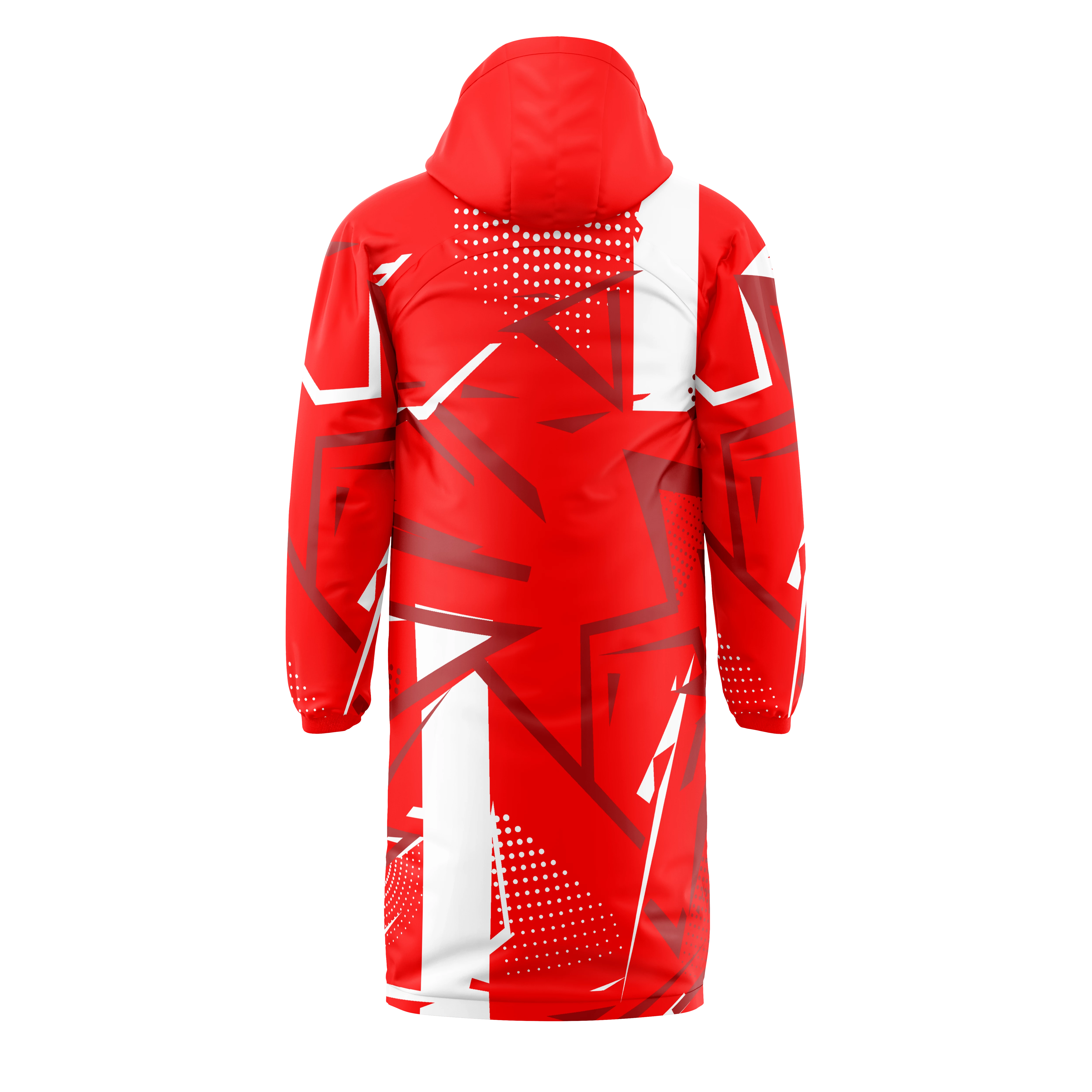 Geaca iarna 3D alb-rosie