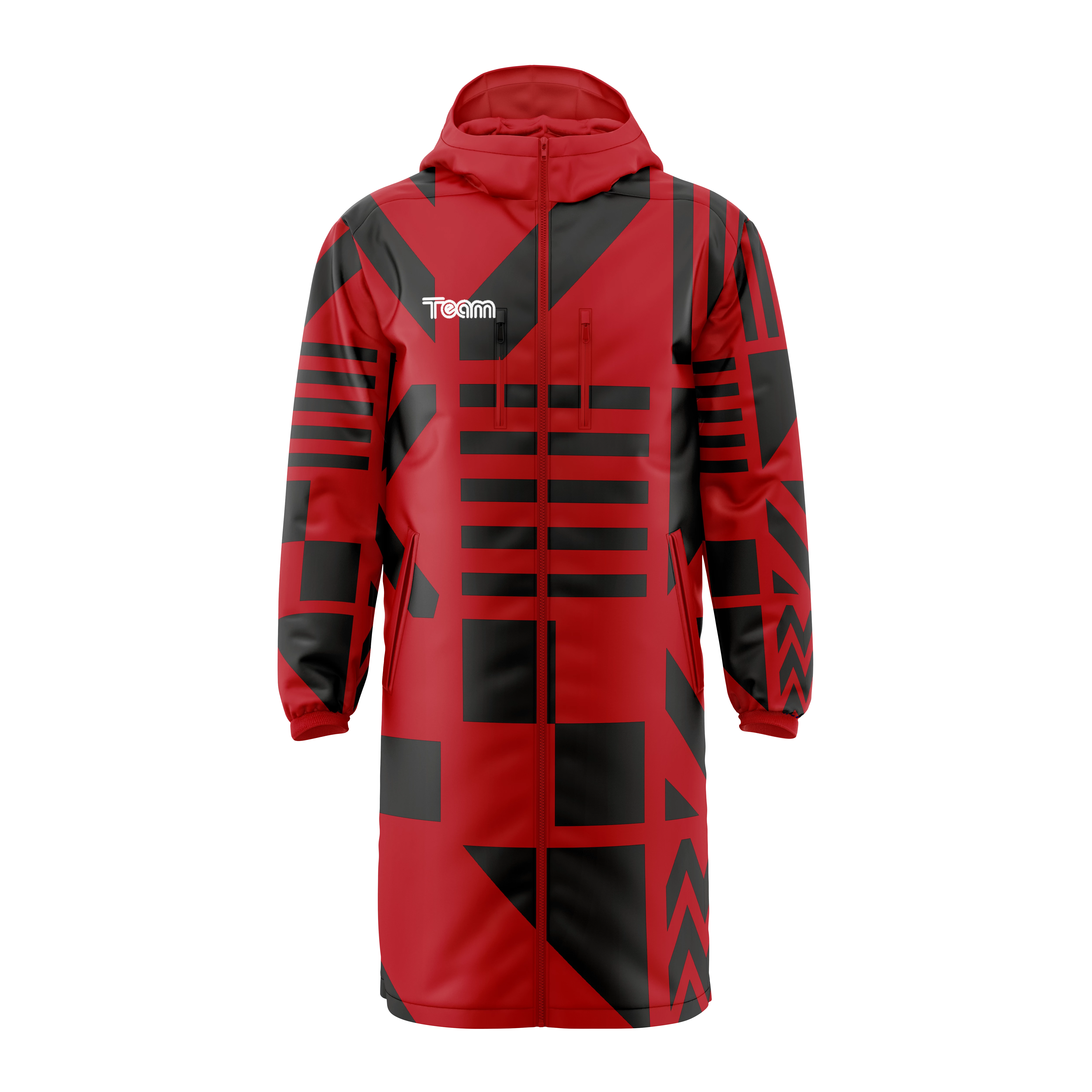 Geaca iarna 3D rosu-negru