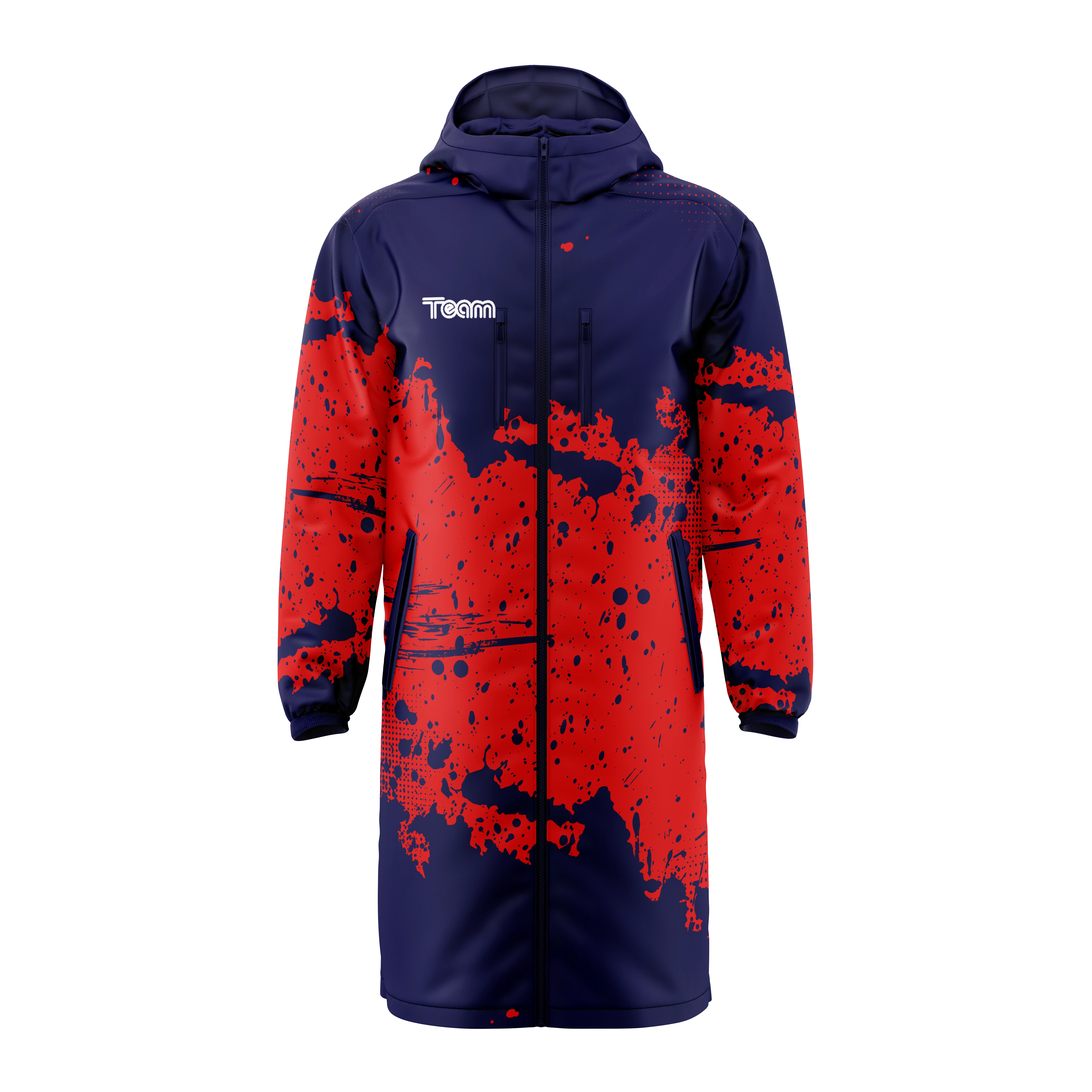 Geaca iarna 3D navy-rosu