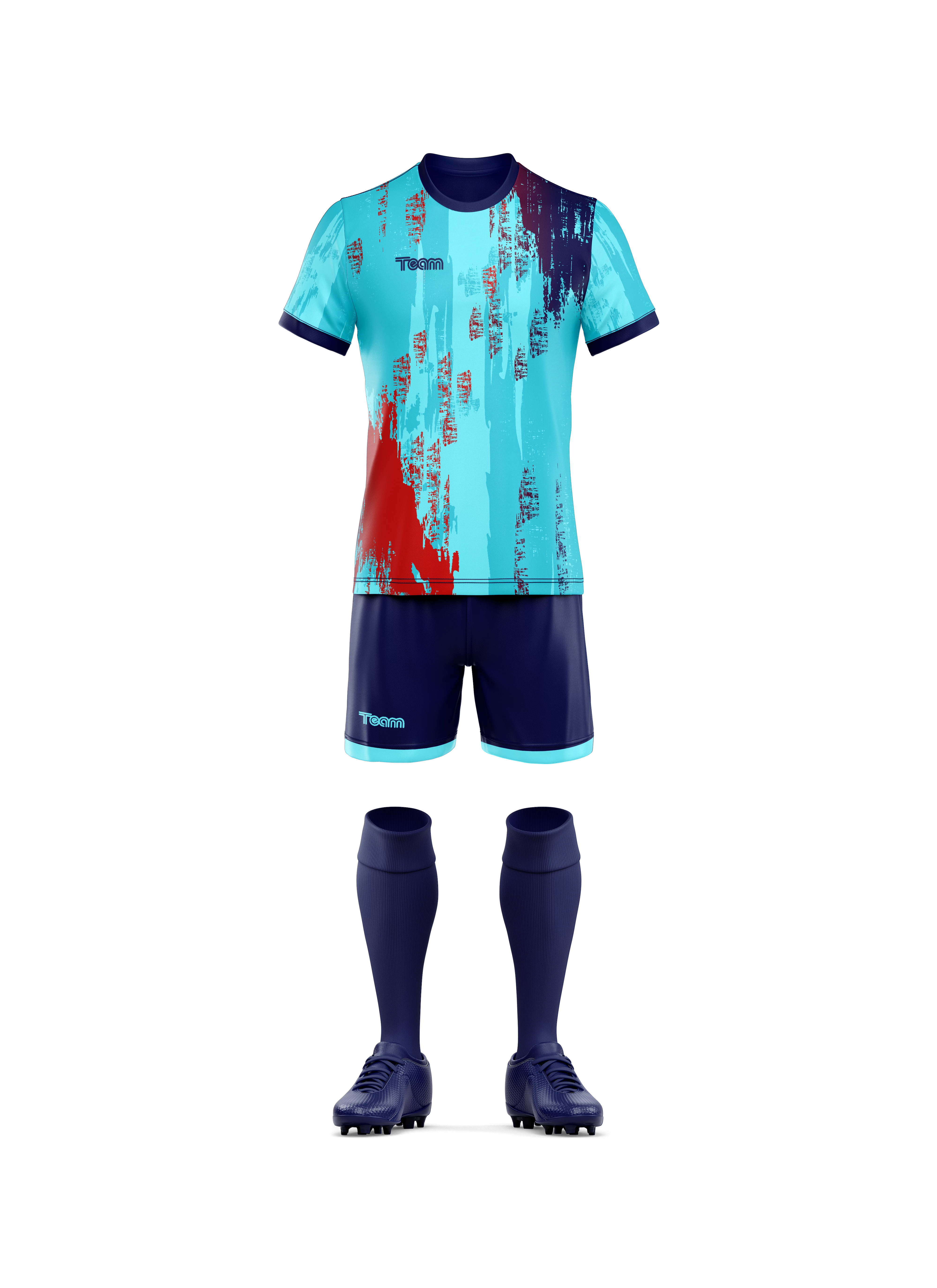 Kit fotbal 3D turcoaz