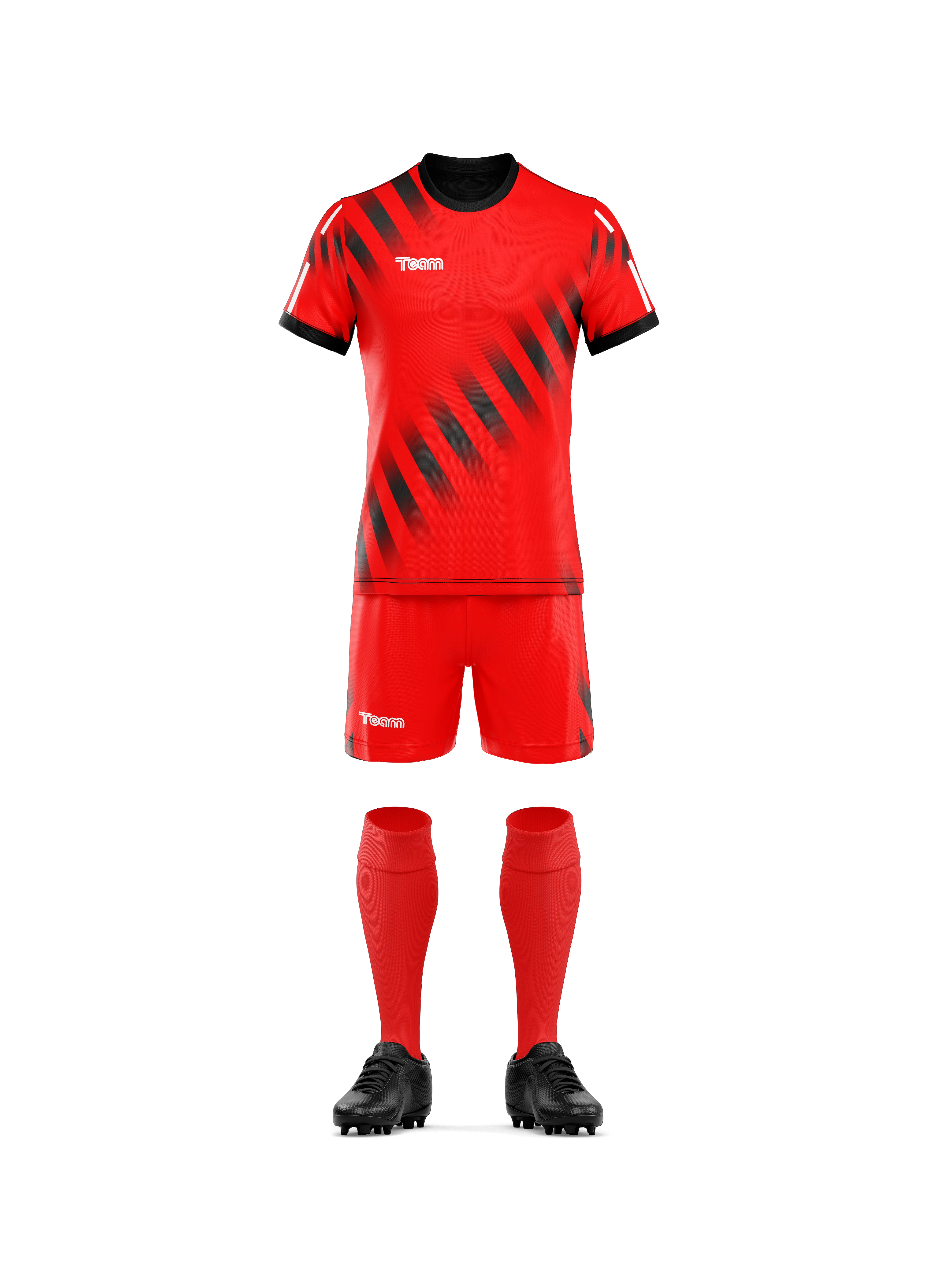 Kit fotbal 3D negru-rosu