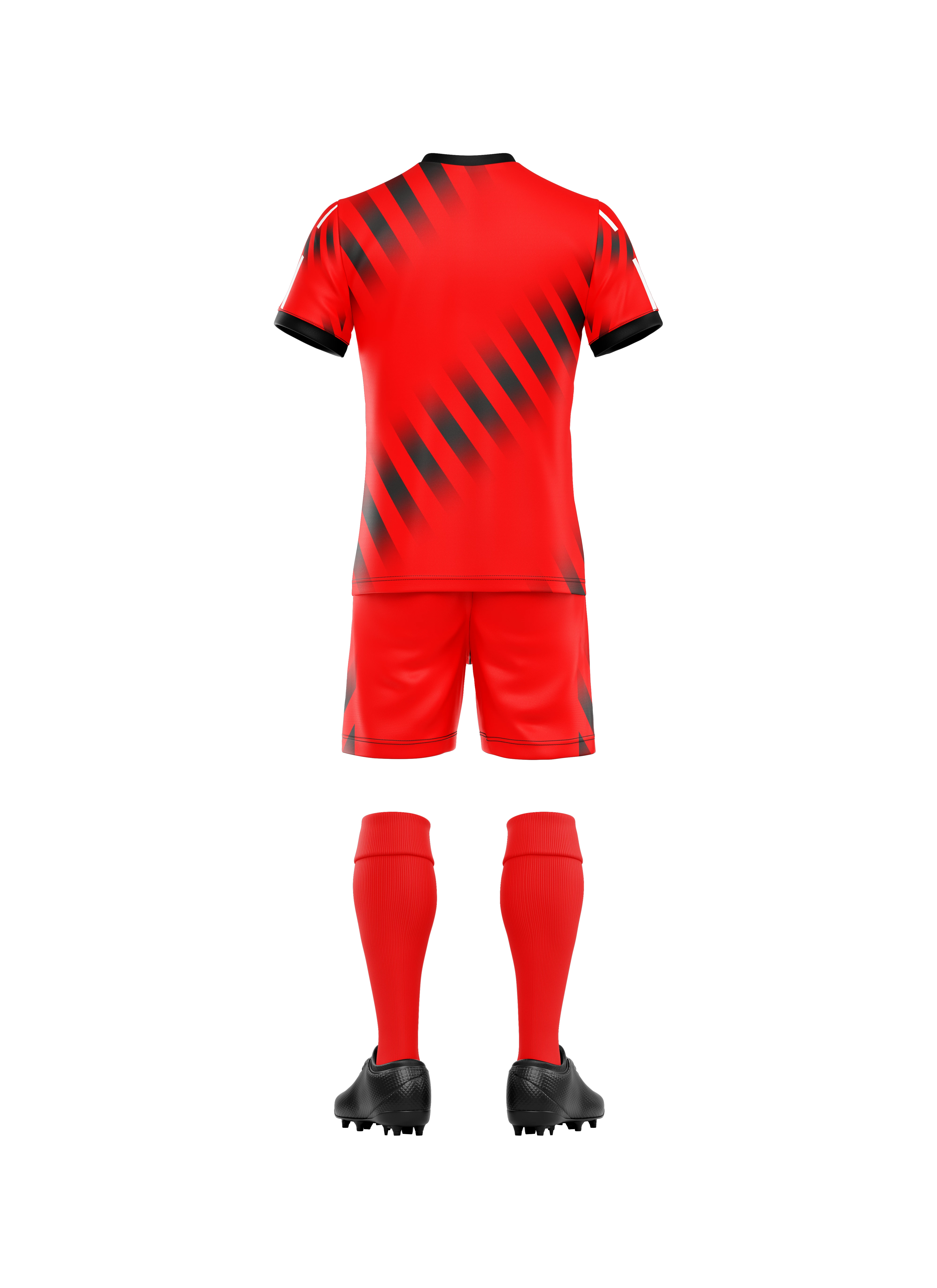 Kit fotbal 3D negru-rosu