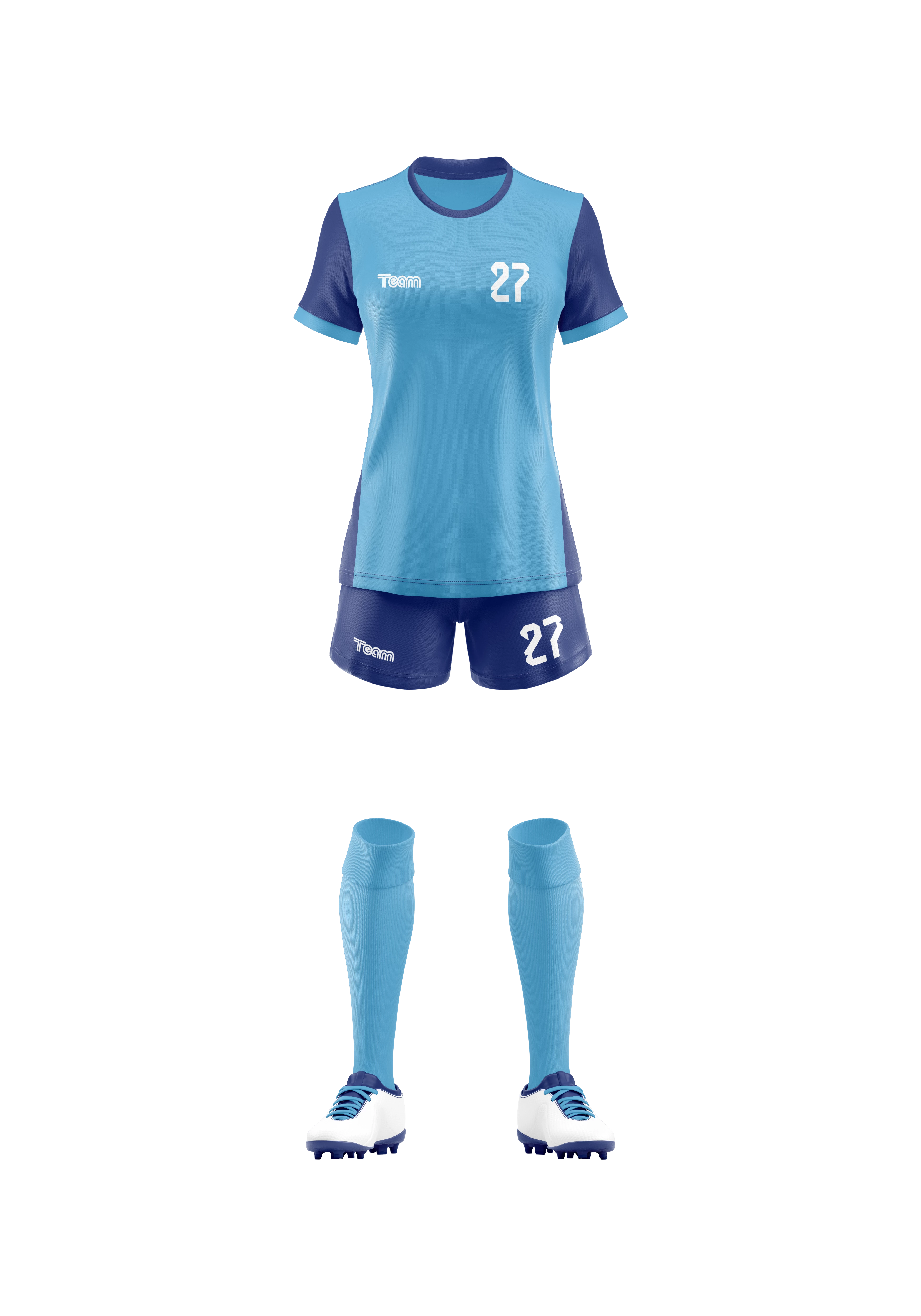 Kit handbal 3D albastru-ciel fata