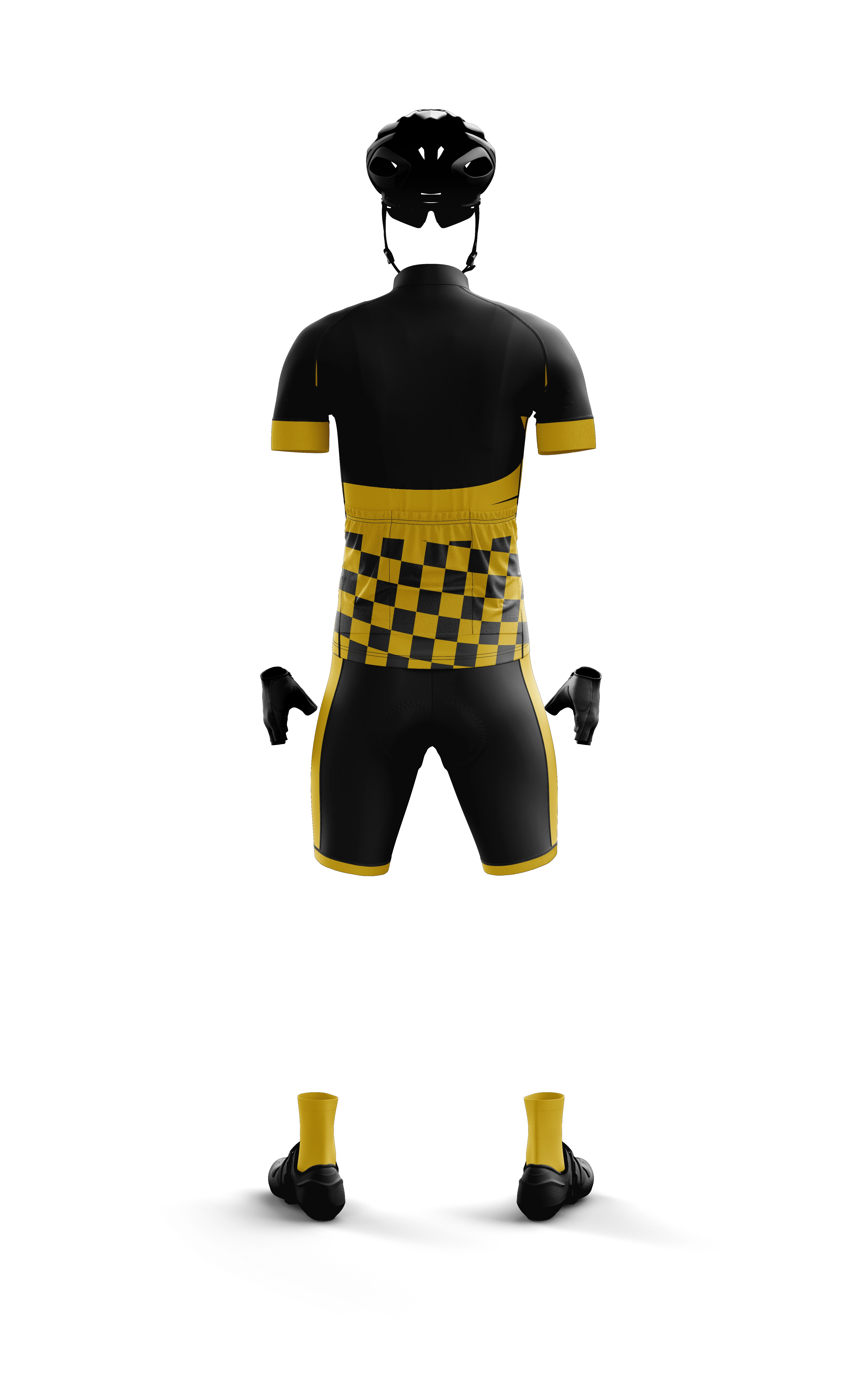 Echipament ciclism 3D negru-auriu