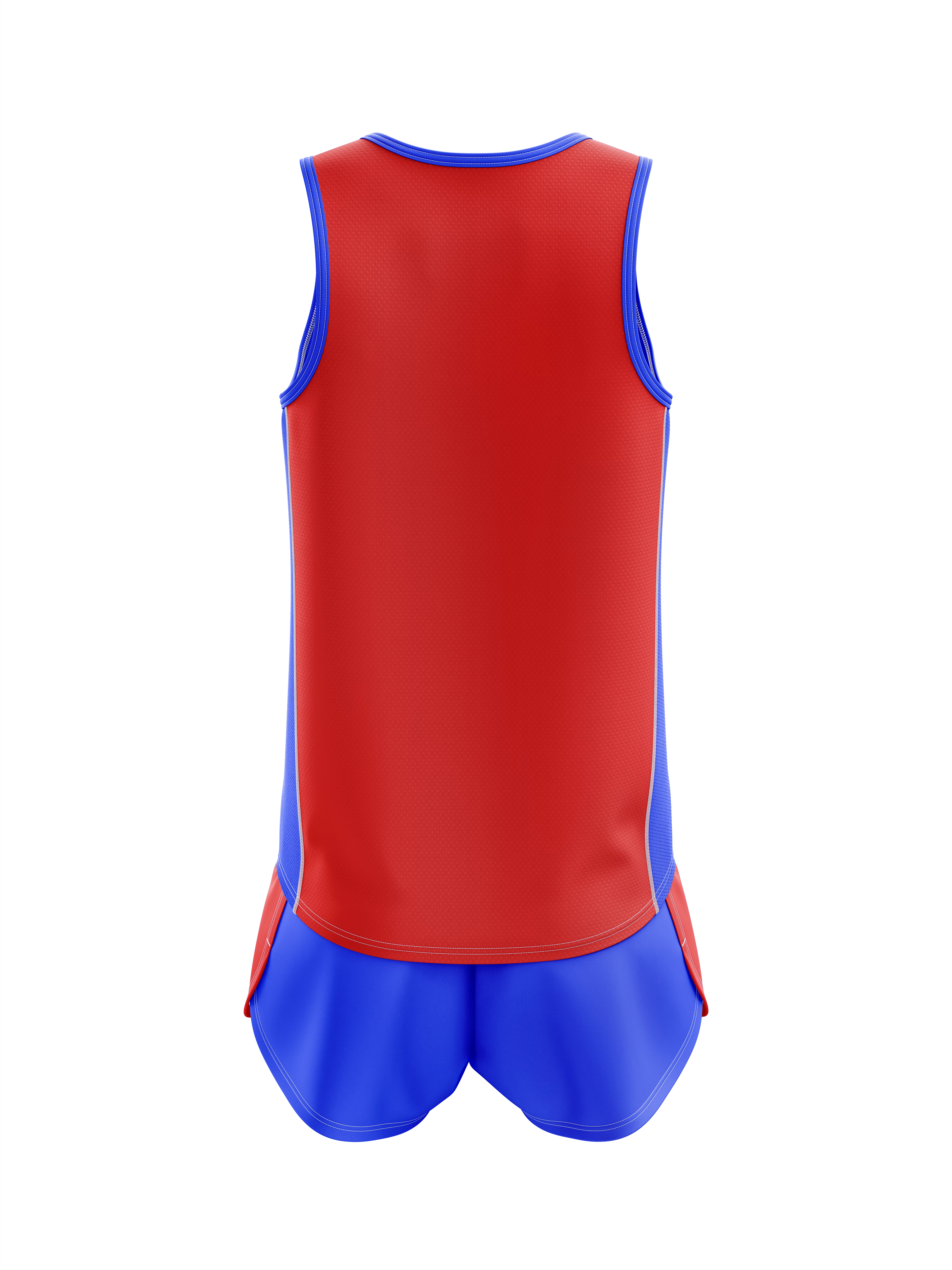 Echipament alergare barbati 3D ros-albastru